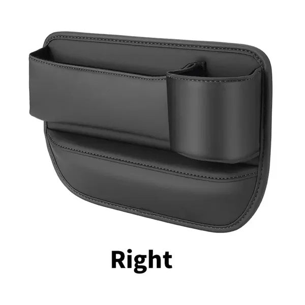 Leather Car Seat Gap Organizer Multifunction Console Crevice Filler Side Storage Box With Cup Holder