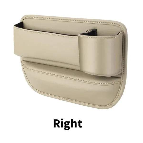 Leather Car Seat Gap Organizer Multifunction Console Crevice Filler Side Storage Box With Cup Holder