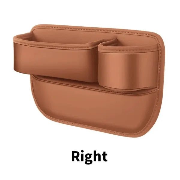 Leather Car Seat Gap Organizer Multifunction Console Crevice Filler Side Storage Box With Cup Holder