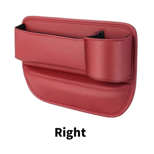 Leather Car Seat Gap Organizer Multifunction Console Crevice Filler Side Storage Box With Cup Holder