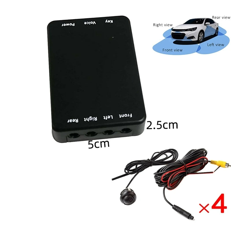 Hot Universal Car Camera Switch, 360 Degree Reverse Camera, 4 Way Converter, Control Box Supplier