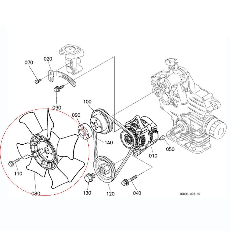 D782 Fan Blades 16204-74110 Suitable for Kubota D782 Excavator Engine Accessories Supplier