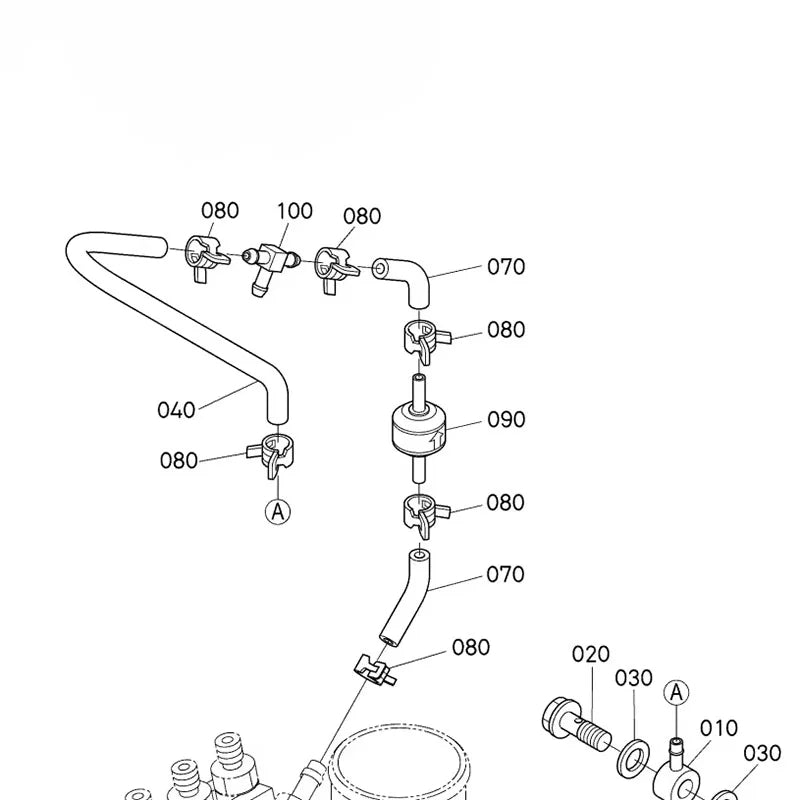 Kubota Engine D782/D1105/D1503/V2403/V2607/V3307 Diesel Pump Return Hose Supplier