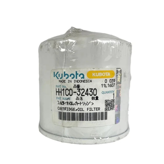 Engine Oil Filter for Kubota D1703 V2607 V3307 HH1C0-32430, Brand New Original, Suitable for U30 K135 KX163 KX165 KX183 KX185